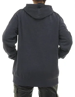 Produktbild von Damen Hoodie warm Vlies Kapuze Pulli Pullover Tasche vorne RN99052 dunkelblau L