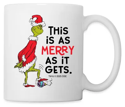 Produktbild von Spreadshirt Der Grinch Spruch This Is As Merry As It Gets Tasse, One size, Weiß
