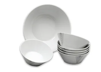 Obrázok produktu pre Thun 1794 Tom, kompótová súprava, český porcelán, sivé okraje, Thun, 7 ks.