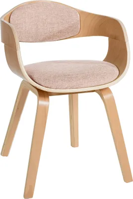 Produktbild von CLP Esszimmerstuhl Stoff mit Polsterung und robustem Holzgestell natur/creme