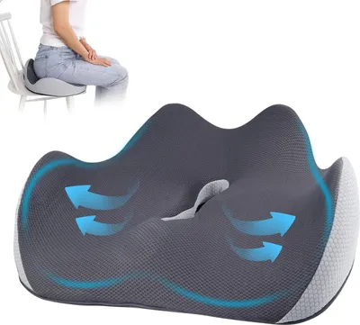 Produktbild von Orthopädisches Sitzkissen, Ergonomisches Hämorrhoiden Sitzkissen, Memory Foam Steißbeinkissen, Steißbein Sitzkissen für Bürostuhl, Auto, Rollstuhlsitz
