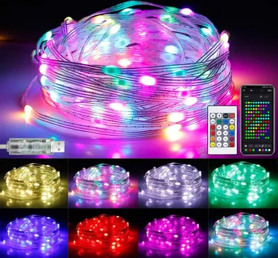 Produktbild von RGB LED Strip Außen Innen Wasserdicht,20M LED Streifen Dimmbar 200 LEDs Fernbedienung APP, Lichtband Dynamische Modi Musik Sync. Deko Zimmer Garten
