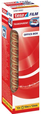 Produktbild von TESA 57401, 10 m, Transparent, Polypropylen (PP), 12 mm, 12 Stück(e)