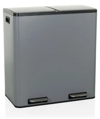 Produktbild von hjh OFFICE Mülleimer 60 Liter Clean 13 Abfalleimer Mülltrenner rechteckig für Küche, Büro mit Step-On 62.0 x 58.5 x 32.0 cm