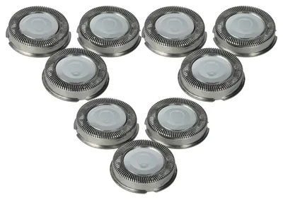 Produktbild von vhbw 9x Ersatz-Scherköpfe kompatibel mit Philips HQ4421, HQ4425, HQ442, HQ4440, HQ443, HQ444, HQ448, HQ46, HQ4441, HQ4445 Elektrorasierer, Silber
