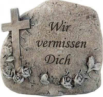 Produktbild von Grabstein "Wir vermissen Dich" - Grabschmuck Trauer