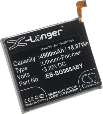 Produktbild von vhbw Akku kompatibel mit Samsung Galaxy SM-G988B/DS, SM-G9880, S20 Ultra 5G, S20 Ultra Handy Smartphone Telefon (4900 mAh, 3,85 V, Li-Polymer)