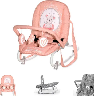 Produktbild von Lorelli Babywippe fr geborene bis 9kg, Babyschaukel Eliza mit verstellbarer Rckenlehne, Wippe ab Geburt, rosa