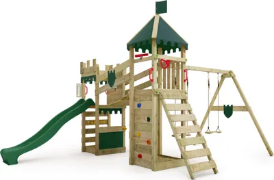 Produktbild von Fatmoose RiverRun Royal XXL Spielturm mit Schaukel und Rutsche in Grün
