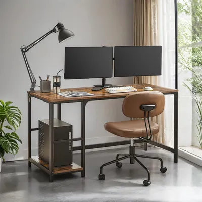 Produktbild von VASAGLE Schreibtisch mit 2 Regale Computertisch 140 x 75 x 60 cm