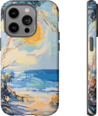 Produktbild von Sonnenverwöhnte Küstenlandschaft – Hülle Kompatibel mit iPhone 14 Pro