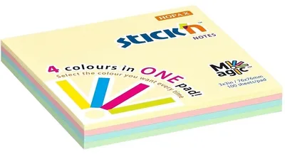Produktbild von Haftnotizen Hopax Magic - 76 x 76 mm / 4 x 25 / Pastellfarben