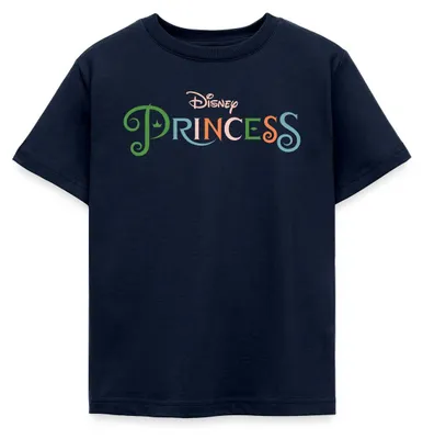 Produktbild von Disney Prinzessinnen Schriftzug Kinder T-Shirt, 98/104 (3-4 Jahre), Navy