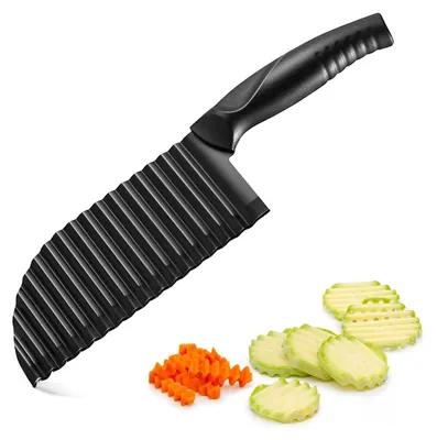 Produktbild von EDELSTAHL Wellen Pommes Schneider Kinder Wellenmesser Multifunktionaler Kartoffelschneider Wellen Pommes Schneider Zickzack Pommes Schneider für Kartoffeln, Karotten, Waffeln oder Gemüse