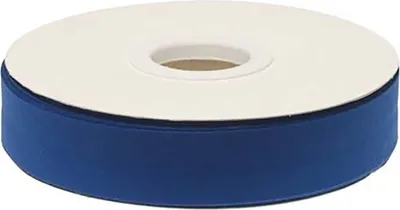 Produktbild von 20m Schrägband PolyBaumwolle unifarben 20mm breit gefalzt Einfassband Farbwahl, Farbe:blau