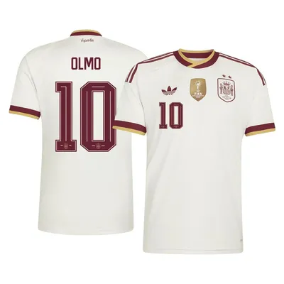 Immagine prodotto di #10 OLMO Maglia da trasferta della Spagna per i Mondiali 2026, edizione a 2 stelle, campionessa del mondo (edizione giocatore). misurare:L