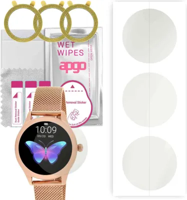 Produktbild von apgo 3 Stück Schutzfolie, Matt, kompatibel mit Rubicon RNBE37 RNBE37RIBX05AX Smartwatch, Hydrogel Displayschutzfolie mit Positionierhilfe, Displayfolie, robust und kratzfest