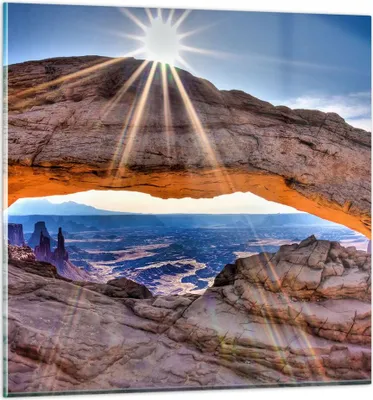 Produktbild von Bilder auf glas - Felsen Ansicht Landschaft - 50x50cm - Glasbilder - Wandbilder - Kunstdruck - zum Aufhängen bereit - Wanddekoration aus Glas - Glas Bilder - Wandbild auf Glas - GAC50x50-0184