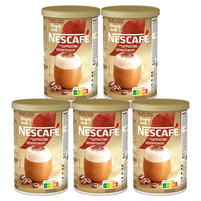Produktbild von Nescafe Typ Cappuccino entkoffeiniert löslicher Kaffee 250g 5er Pack