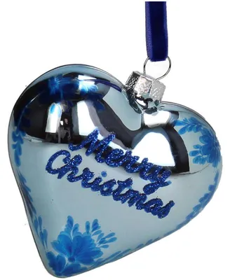 Produktbild von Weihnachtsanhänger Herz - Blau - 8 cm