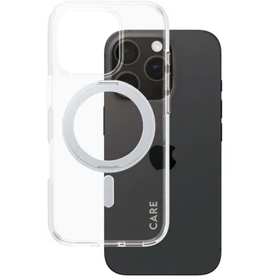 Obrázok produktu pre PanzerGlass CARE™ by ® Case Transparent w. Silver Kickstand & MagSafe iPhone 16 Pro, Ochranný obal, Apple, Apple - iPhone 16 Pro, Priehľadná