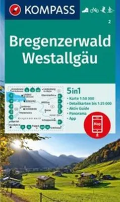 Produktbild von KOMPASS Wanderkarte 2 Bregenzerwald, Westallgäu 1:50.000