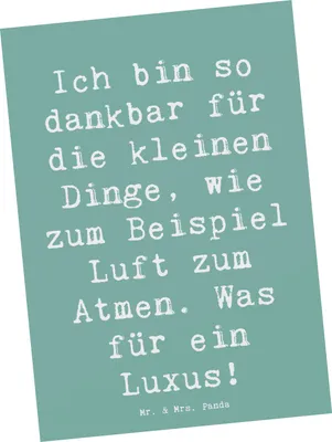 Produktbild von Mr. & Mrs. Panda Postkarte Spruch Dankbarkeit für kleine Dinge - Meeresbrise - Geschenk, Lebensfreude, Motivation, bildkarte, Freuden, Zitat, Postkarten, Ansichtskarte
