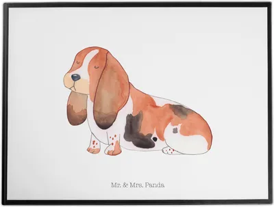 Produktbild von Mr. & Mrs. Panda malunterlage Hund Basset Hound - Weiß - Geschenk, Sprüche, schreibtischunterlage, Schreibunterlage, Kinderlos, schreibtischunterlagen