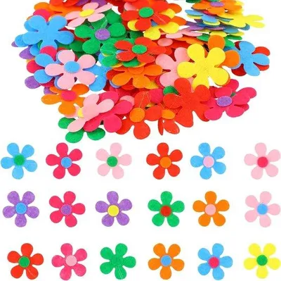 Immagine prodotto di Fiori in feltro in vari colori per abiti, cappelli e biglietti - 100 pezzi