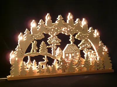 Produktbild von Original Erzgebirgischer Marken Schwibbogen Lichterbogen 70 x 43 cm S70-B_59