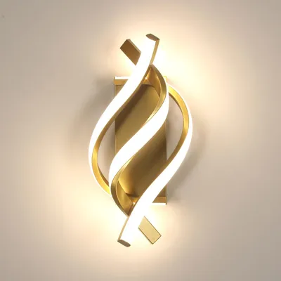 Obrázok produktu pre Elegantná nástenná lampa s LED osvetlením, 22W, 2500 lúmenov, zlatá farba, prírodné svetlo
