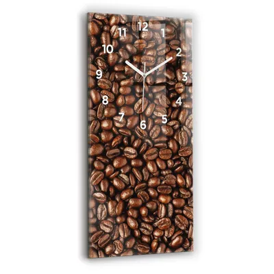 Produktbild von Wallfluent Wanduhr – Stilles Quarzuhrwerk - Uhr Dekoration Wohnzimmer Schlafzimmer Küche - Zifferblatt - weiße Zeiger - 30x60 cm - Kaffeekörner