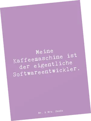 Produktbild von Mr. & Mrs. Panda Postkarte Spruch Softwareentwickler Held - Lavendeltraum - Geschenk, Beruf, handgefertigte Geschenke, bildkarte, Postkarten, Ansichtskarte, Berufe