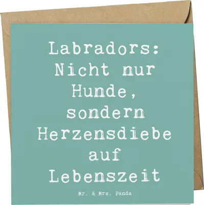 Produktbild von Mr. & Mrs. Panda Grußkarte Spruch Labrador Herzensdiebe - Meeresbrise - Geschenk, anlasskarte, Klappkarte, Hunderasse, intelligenter Hund, Apportieren, Hunde, doppelkarte