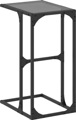 Immagine prodotto di Tavolino con piano in vetro nero 40x30x61,5 cm in acciaio