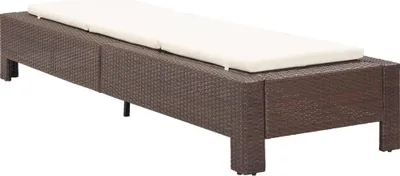 Produktbild von vidaXL Sonnenliege mit Auflage Braun Poly Rattan