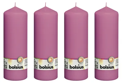 Immagine prodotto di set di 4 candele a colonna - Altezza 20 cm - Diametro 6.8 cm - Fucsia