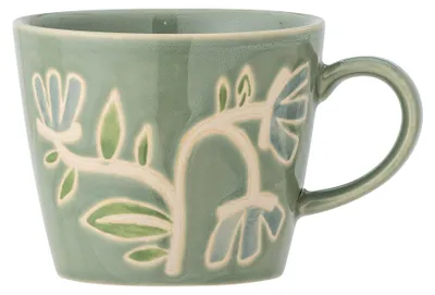 Produktbild von Bloomingville CREATIVE COLLECTION Tangier Tasse, Grün, Steingut, T9,5xH8 cm, 255 ml