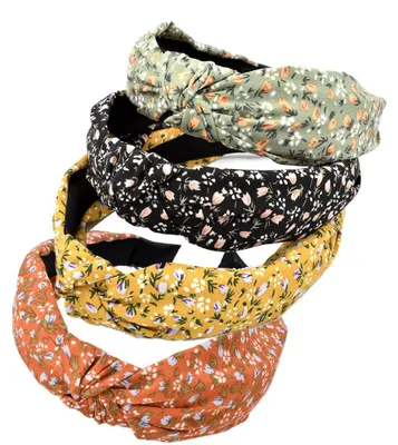 Image de Lot de 4 barrettes en forme de fleurs pour femmes, accessoires capillaires élastiques de différentes couleurs