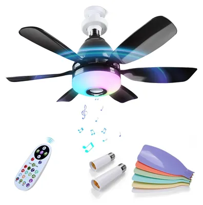 Obrázek produktu pro Stropní ventilátor s lampou – LED s Bluetooth reproduktorem a RGB osvětlením
