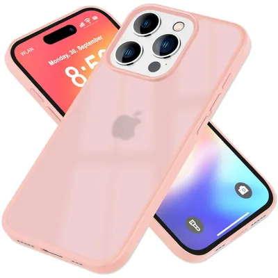 Immagine prodotto di Custodia opaca NALIA per iPhone 16 Pro Max – Bordo in TPU antiurto e semitrasparente – FUZION (custodia anti-impronte) – Marchio di Berlino – Rosa