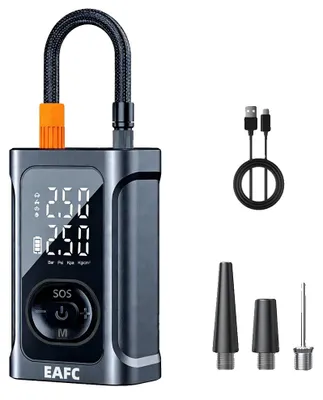Immagine prodotto di Pompa ad aria, design portatile, gonfiaggio rapido, nera, alimentata a batteria