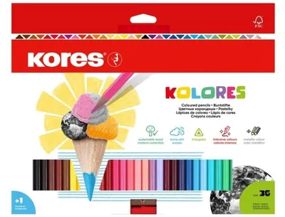 Produktbild von Kores Dreikant-Buntstifte "Kolores" 36er Karton-Etui