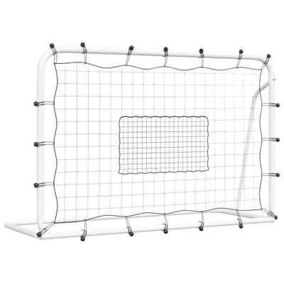 Produktbild von vidaXL Fußball-Rebounder Weiß & Schwarz 184x61x123 cm Stahl & PE