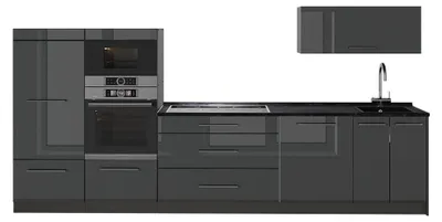 Obrázek produktu pro Kuchyňský kout Vicco Fame-Line Antracitový vysoký lesk/Antracit 340 cm bez pracovní desky, Model 64449