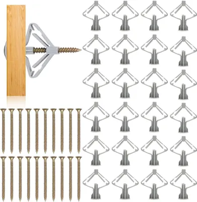 Produktbild von Gipskarton-Hohlraumdübel Schmetterling Set Schrauben 13 x 35 mm 50 Stk