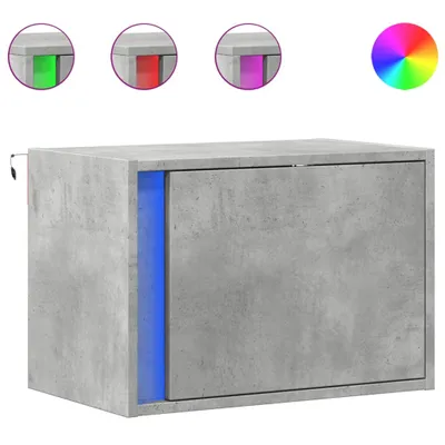 Produktbild von Wand-Nachttisch mit LED-Leuchten Betongrau