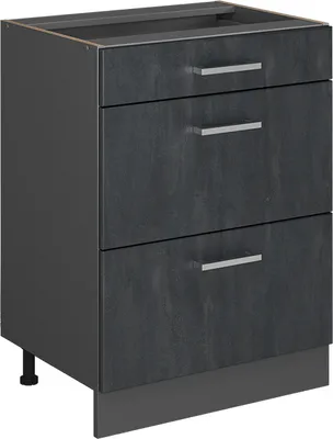 Produktbild von Küchenunterschrank Vicco R-Line Schwarz Beton 60 cm ohne Arbeitsplatte, Model 47597