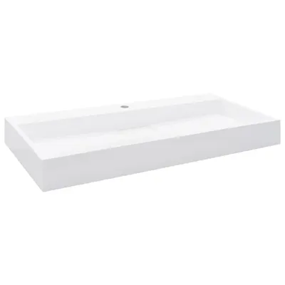 Produktbild von vidaXL Waschbecken 100 x 46 x 11 cm Mineralguss/Marmorguss Weiß