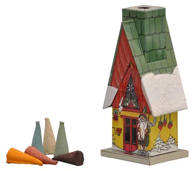 Räucherhütte aus Metall, für Räucherkerzen Größe M, 11,5 cm